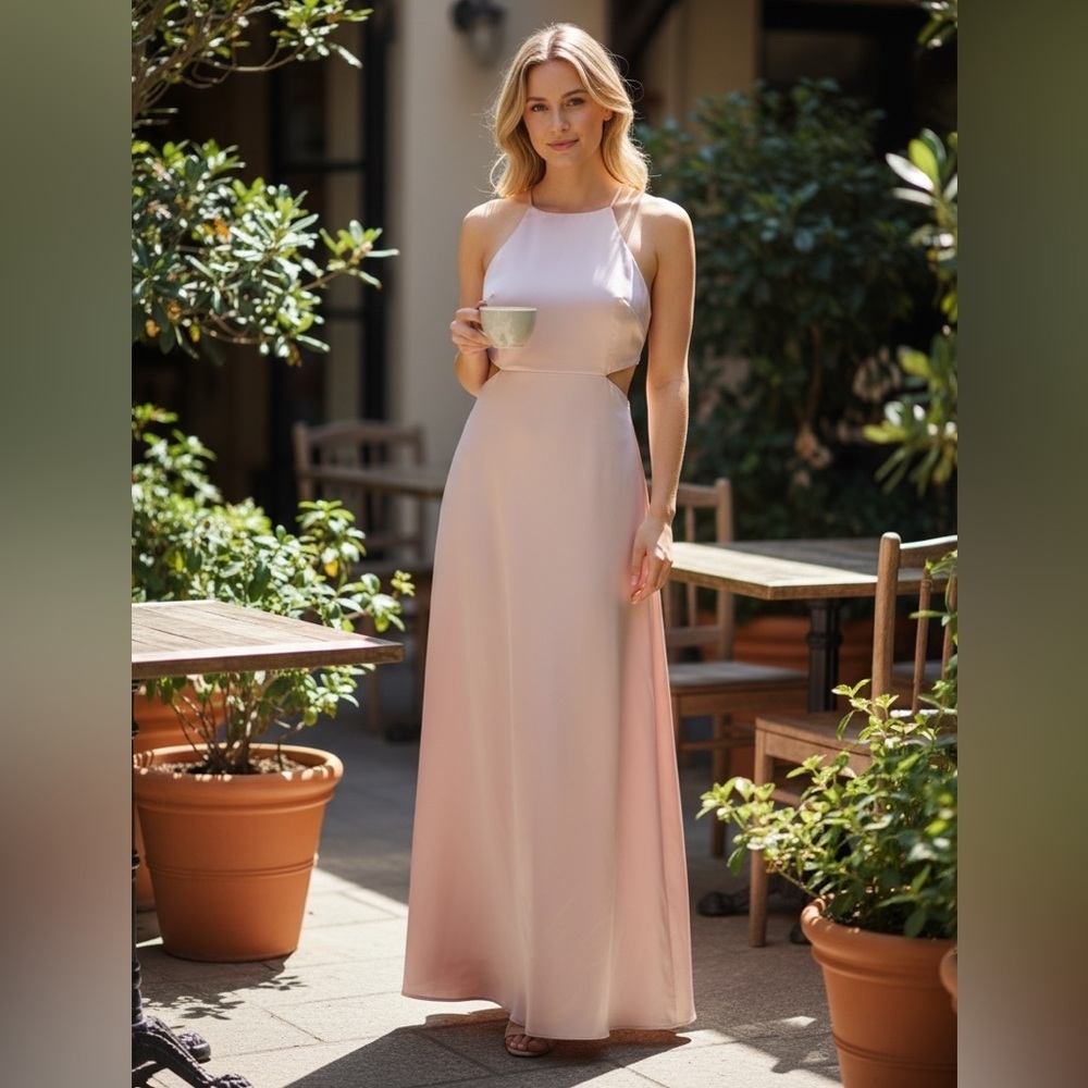 Express Blush Halter Maxi Dress